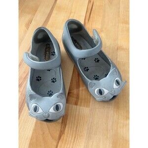 Kitty Mary Janes shoes, Mini Melissa Toddler Sz 7 Silver Glitter Kitty Cat Shoes